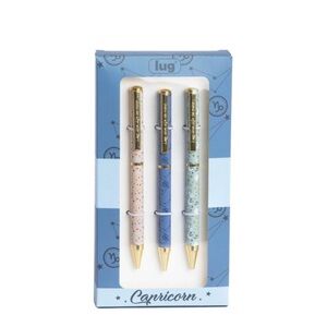 Lug Capricorn Pen Trio with Gold Details. 3 pack SET. New in Box